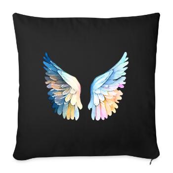 Ailes d'Ange Pastel Angelwings - Sofa pillowcase 17,3'' x 17,3'' (45 x 45 cm) - black - Front