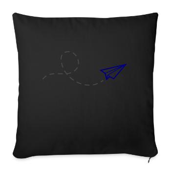 paper airplane - Sofa pillowcase 17,3'' x 17,3'' (45 x 45 cm) - black - Front