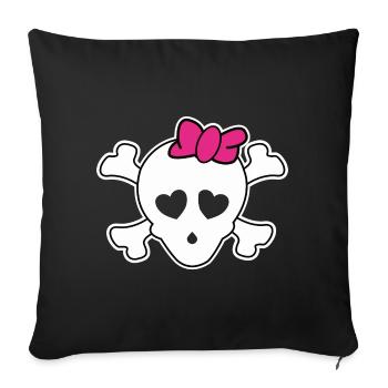 The cool skull design for the pirate - Sofa pillowcase 17,3'' x 17,3'' (45 x 45 cm) - black - Front