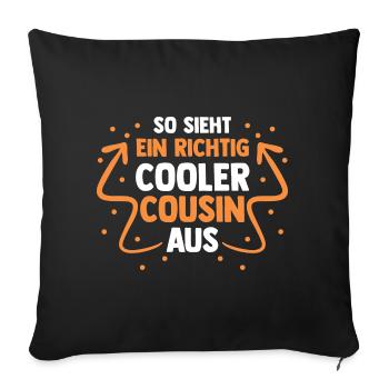 Cousins Cousin - Sofakissenbezug 45 x 45 cm - Schwarz - Vorne
