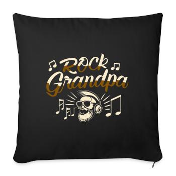 Rock, Grand-père, Alt Rocker, Grand-père, Grand-père, Mélomane - Housse de coussin décorative 45 x 45 cm - noir - Devant