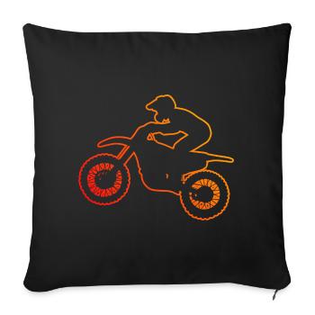 Dirt Bike Motocross Femme Freestyle Motocross - Housse de coussin décorative 45 x 45 cm - noir - Devant