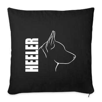 Profil de talonneur Bouvier Chien Chiens Chien Wilsigns - Housse de coussin décorative 45 x 45 cm - noir - Devant
