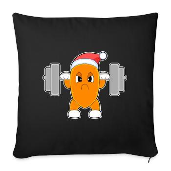 Carotte Noël Musculation - Housse de coussin décorative 45 x 45 cm - noir - Devant