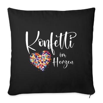 Cologne Carnival Alaaf Jeck Party Confetti Heart - Sofa pillowcase 17,3'' x 17,3'' (45 x 45 cm) - black - Front