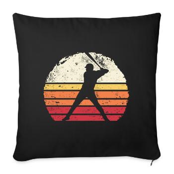 Baseball Sunset Silhouette - Sofa pillowcase 17,3'' x 17,3'' (45 x 45 cm) - black - Front