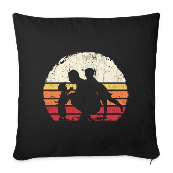 Sunset Trio Silhouette - Sofa pillowcase 17,3'' x 17,3'' (45 x 45 cm) - black - Front