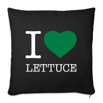 I LOVE LETTUCE Salad - Sofa pillowcase 17,3'' x 17,3'' (45 x 45 cm) - black - Front