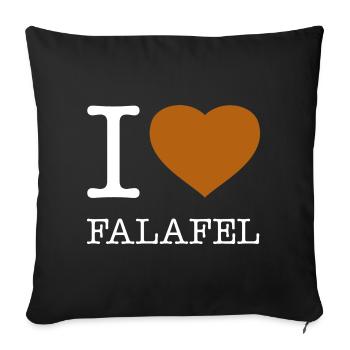 I LOVE FALAFEL - Sofa pillowcase 17,3'' x 17,3'' (45 x 45 cm) - black - Front