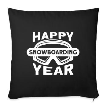 sports winter tshirt the snowboarder gift - Sofa pillowcase 17,3'' x 17,3'' (45 x 45 cm) - black - Front