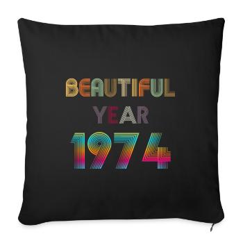 BEAUTIFUL YEAR 1974 - Housse de coussin décorative 45 x 45 cm - noir - Devant
