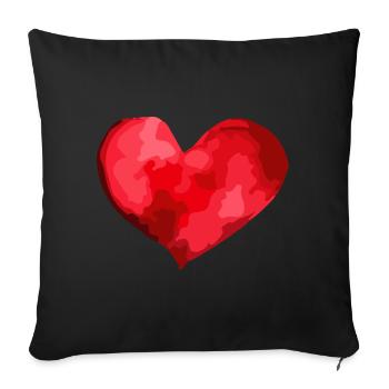 Heart Love In Love - Sofa pillowcase 17,3'' x 17,3'' (45 x 45 cm) - black - Front