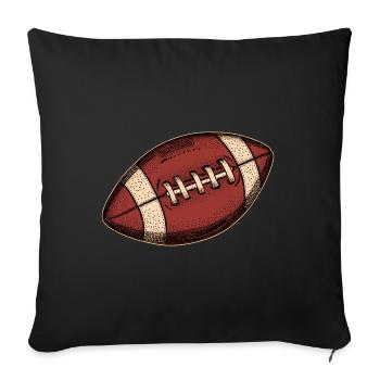 American Football Pigskin Sport USA - Sofa pillowcase 17,3'' x 17,3'' (45 x 45 cm) - black - Front