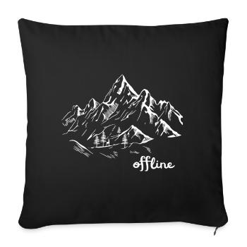 Randonnée hors ligne dans un paysage de montagne - Housse de coussin décorative 45 x 45 cm - noir - Devant