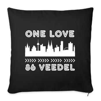 Cologne Kölle Love Cologne Cologne Veedel Souvenir - Housse de coussin décorative 45 x 45 cm - noir - Devant