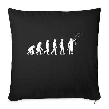 Evolution Angler weiß - Sofakissenbezug 45 x 45 cm - Schwarz - Vorne