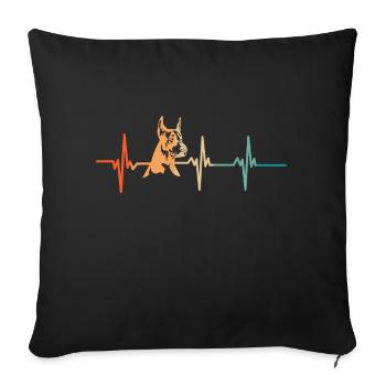 Battement de cœur Doberman - Housse de coussin décorative 45 x 45 cm - noir - Devant