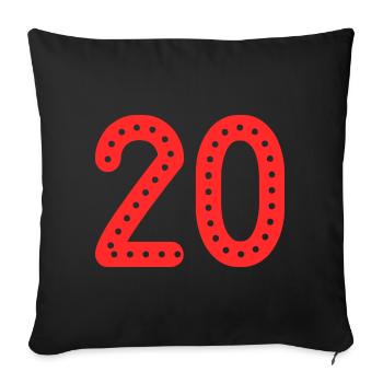 20. 20 ANS. 20e ANNIVERSAIRE. ANNIVERSAIRE 20 ANS. - Housse de coussin décorative 45 x 45 cm - noir - Devant
