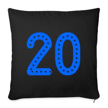 20. 20 YEARS. 20th ANNIVERSARY. 20TH ANNIVERSARY. - Sofa pillowcase 17,3'' x 17,3'' (45 x 45 cm) - black - Front