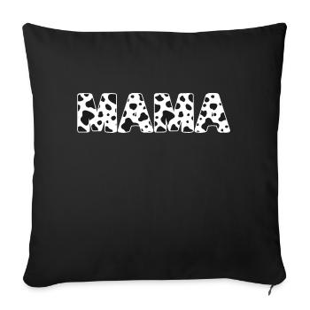 Cute Mama Cow Print Black White Mom Mother Animal - Sofa pillowcase 17,3'' x 17,3'' (45 x 45 cm) - black - Front
