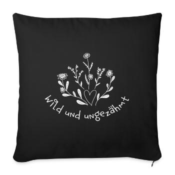 wild und ungezähmt wiesenblume blume frühling - Sofakissenbezug 45 x 45 cm - Schwarz - Vorne