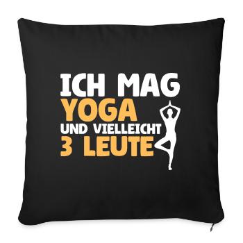J’aime le yoga et peut-être 3 personnes - Housse de coussin décorative 45 x 45 cm - noir - Devant
