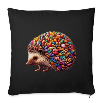 Hérisson - Housse de coussin décorative 45 x 45 cm - noir - Devant