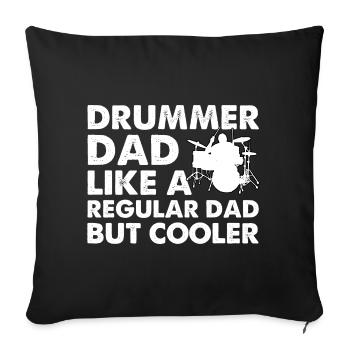 Papa Batteur Comme Un Papa Normal Mais Plus Cool - Housse de coussin décorative 45 x 45 cm - noir - Devant