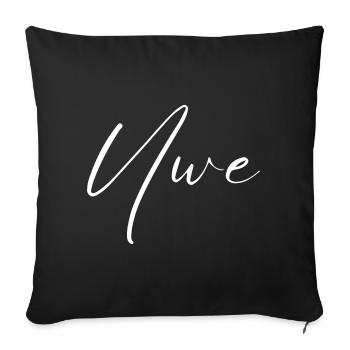 T-shirt Uwe Nom cadeau pour hommes - Housse de coussin décorative 45 x 45 cm - noir - Devant