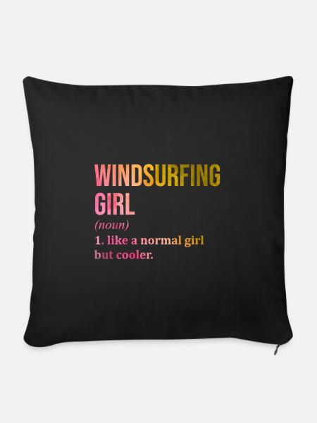 Windsurfen Windsurfen Windsurfen - Sofakissenbezug 45 x 45 cm - Schwarz