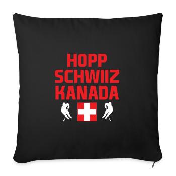 Hopp Schwiiz Canada Équipe nationale de hockey sur glace - Housse de coussin décorative 45 x 45 cm - noir - Devant