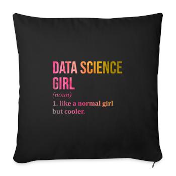 Science des données - Housse de coussin décorative 45 x 45 cm - noir - Devant