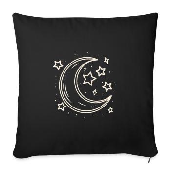 Crescent Moon Crescent Moon and Stars - Sofa pillowcase 17,3'' x 17,3'' (45 x 45 cm) - black - Front