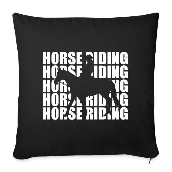 Horse Riding - Sofa pillowcase 17,3'' x 17,3'' (45 x 45 cm) - black - Front