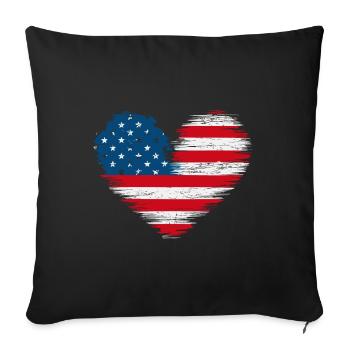 American Heart USA America 4 July - Sofa pillowcase 17,3'' x 17,3'' (45 x 45 cm) - black - Front