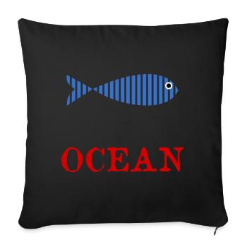 FISH. APRIL FOOL. HOLIDAY. SUMMER. HUMOR - Sofa pillowcase 17,3'' x 17,3'' (45 x 45 cm) - black - Front
