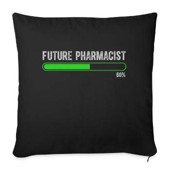 future vintage retro pharmacist pharmacy tech - Housse de coussin décorative 45 x 45 cm - noir - Devant