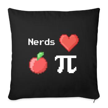 nerds love apple pi pie sprüche math pixel - Sofakissenbezug 45 x 45 cm - Schwarz - Vorne