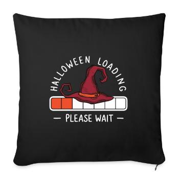 Hexenhut Spruch Halloween Loading Please Wait - Sofa pillowcase 17,3'' x 17,3'' (45 x 45 cm) - black - Front