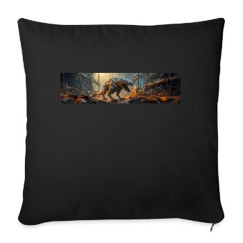 apocalypse mutant giant armadillo and wolf mix - Sofa pillowcase 17,3'' x 17,3'' (45 x 45 cm) - black - Front