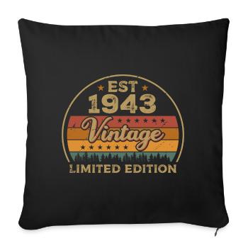 Légendaire Depuis 1943 Anniversaire 1943 Millésime 1943 - Housse de coussin décorative 45 x 45 cm - noir - Devant