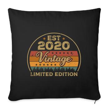 Legendary Since 2020 Birthday 2020 Vintage 2020 - Sofa pillowcase 17,3'' x 17,3'' (45 x 45 cm) - black - Front