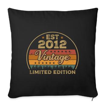Legendary Since 2012 Birthday 2012 Vintage 2012 - Sofa pillowcase 17,3'' x 17,3'' (45 x 45 cm) - black - Front
