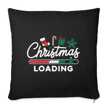 Christmas Loading Loading Bar Christmas - Sofa pillowcase 17,3'' x 17,3'' (45 x 45 cm) - black - Front