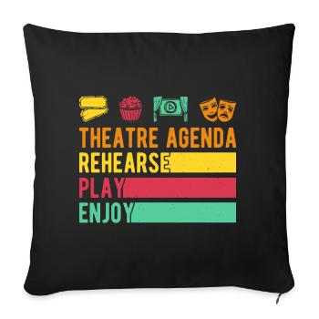 Théâtre musical Agenda Répétition Pièce de théâtre Apprécier le design - Housse de coussin décorative 45 x 45 cm - noir - Devant