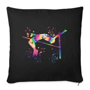High Jumper Watercolor High Jump - Sofa pillowcase 17,3'' x 17,3'' (45 x 45 cm) - black - Front