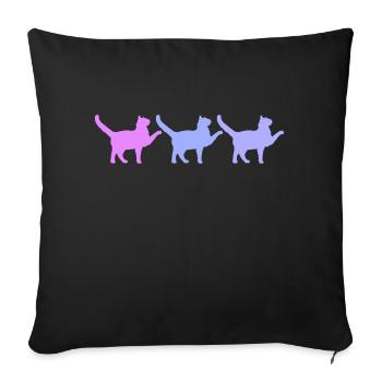 3 Cats Silhouettes Three Friends Team Crew Group - Sofa pillowcase 17,3'' x 17,3'' (45 x 45 cm) - black - Front