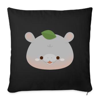 Zwergnilpferd Emotionale Unterstützung Blatt - Sofakissenbezug 45 x 45 cm - Schwarz - Vorne
