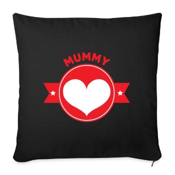 Maman d'Amour - Mother's Day - Sofa pillowcase 17,3'' x 17,3'' (45 x 45 cm) - black - Front