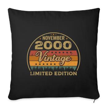 November 2000 - Birthday Gift November 2000 - Sofa pillowcase 17,3'' x 17,3'' (45 x 45 cm) - black - Front